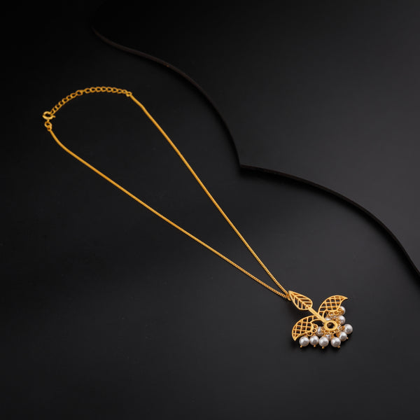 Silver Leaf Filigree Necklace |  92.5 Silver | 22K Gold Plated