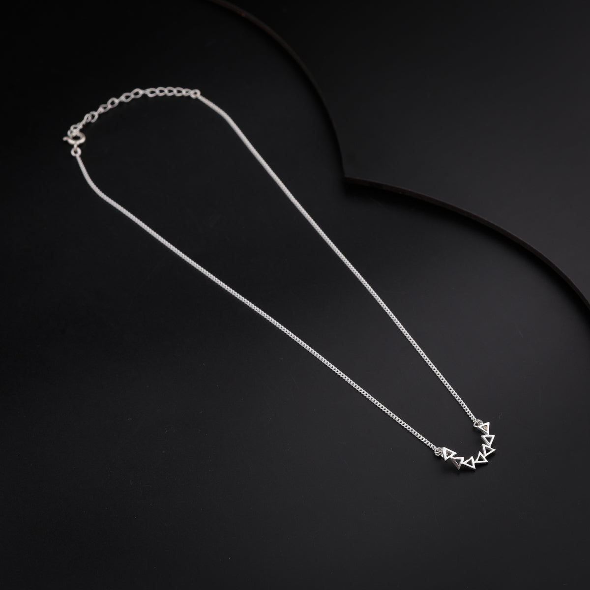 Silver Triangle Line Necklace