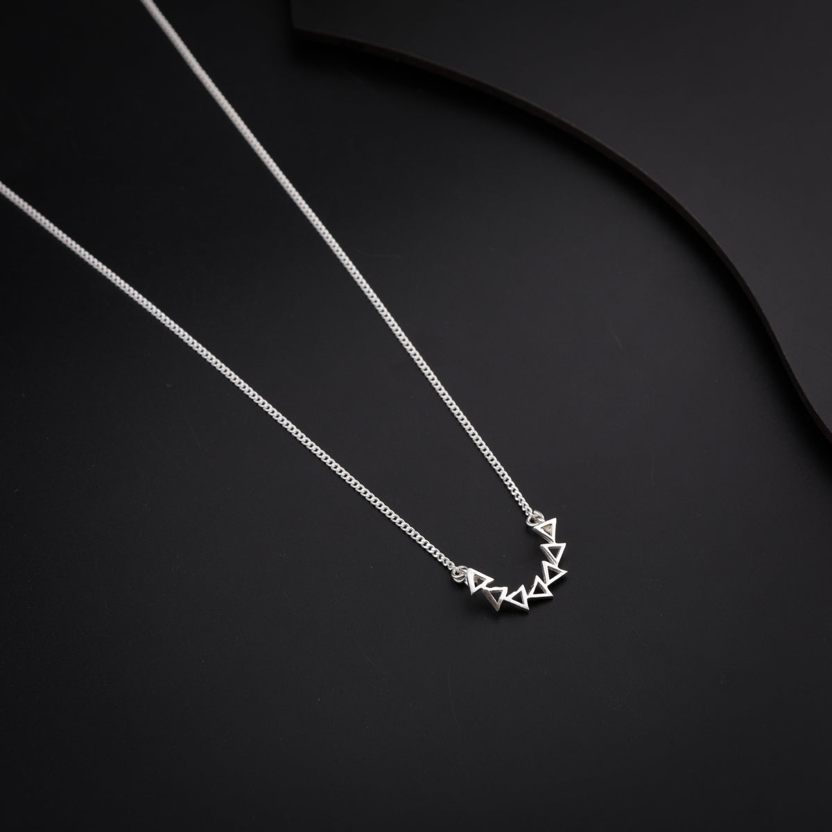 Silver Triangle Line Necklace