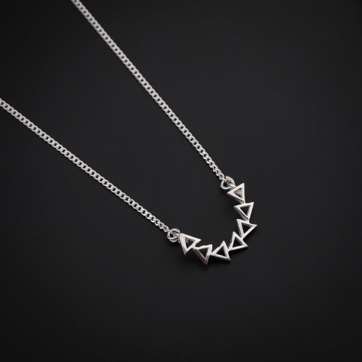 Silver Triangle Line Necklace