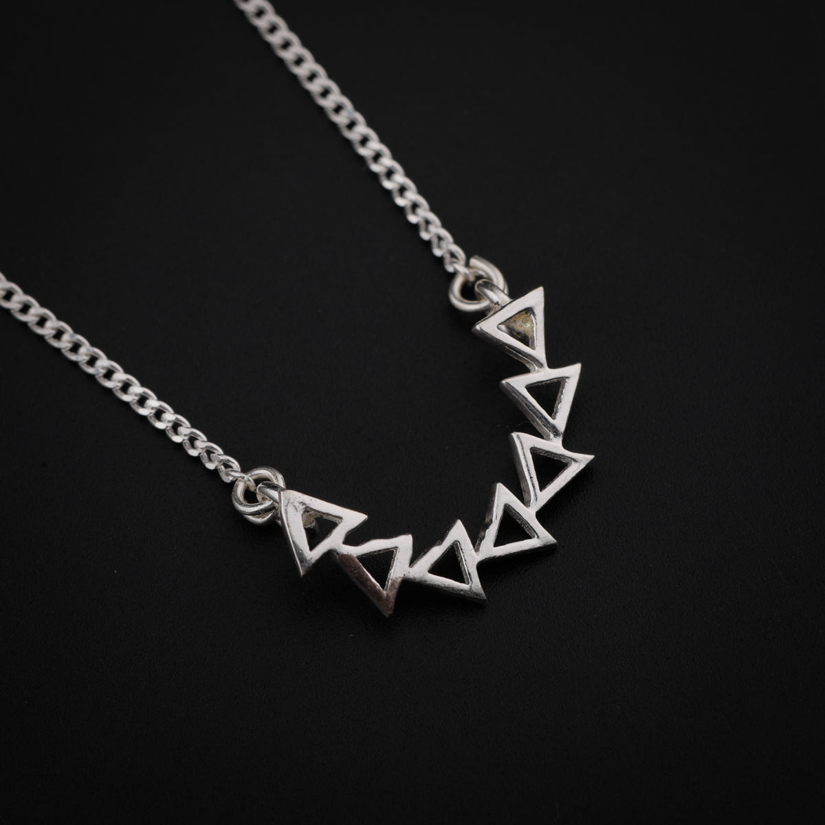 Silver Triangle Line Necklace