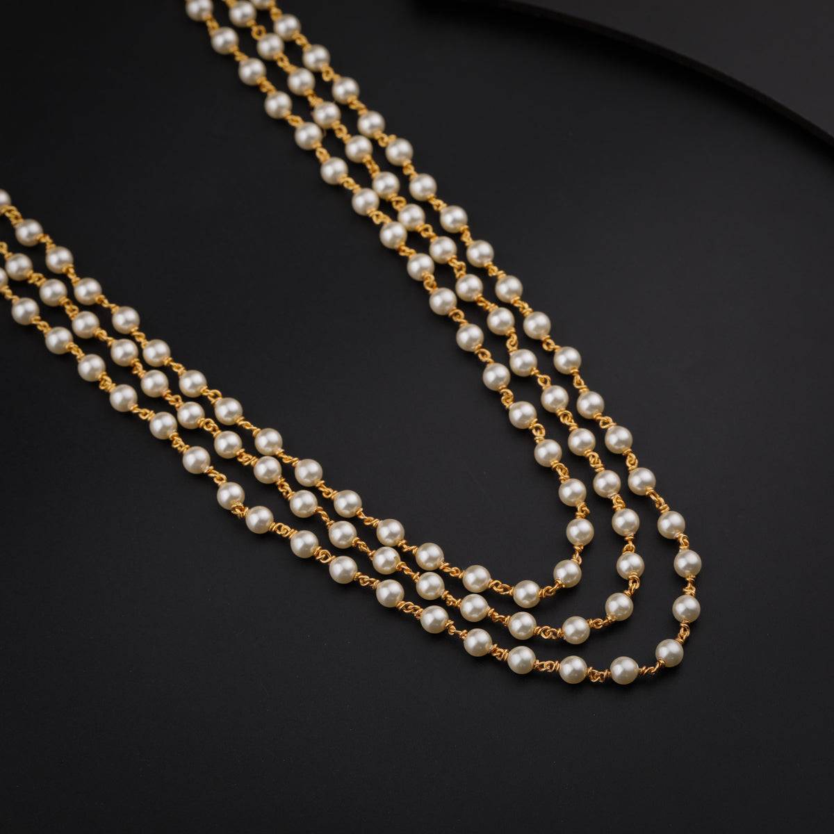 Three Layers Peal Chain (Gold Plated)