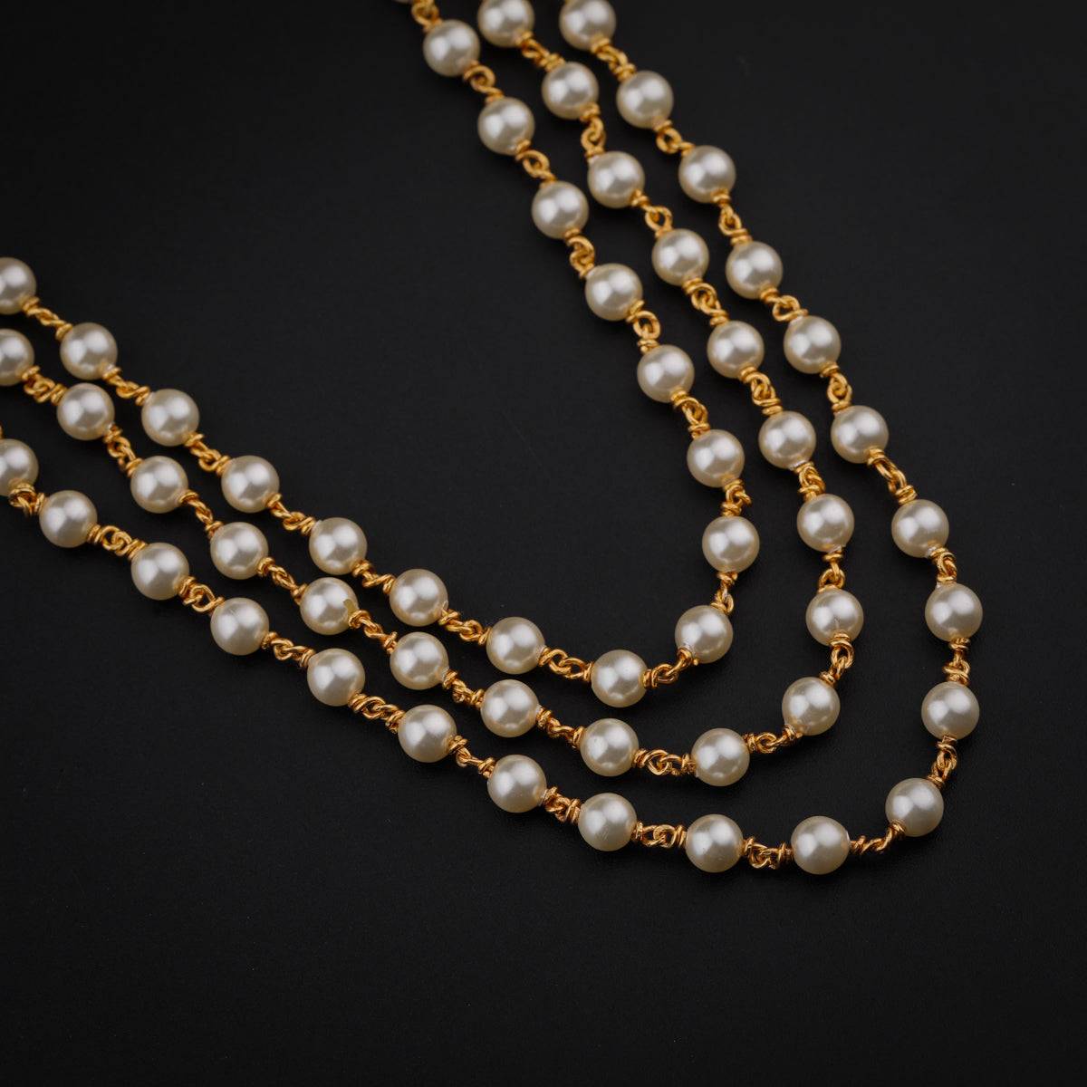 Three Layers Peal Chain (Gold Plated)