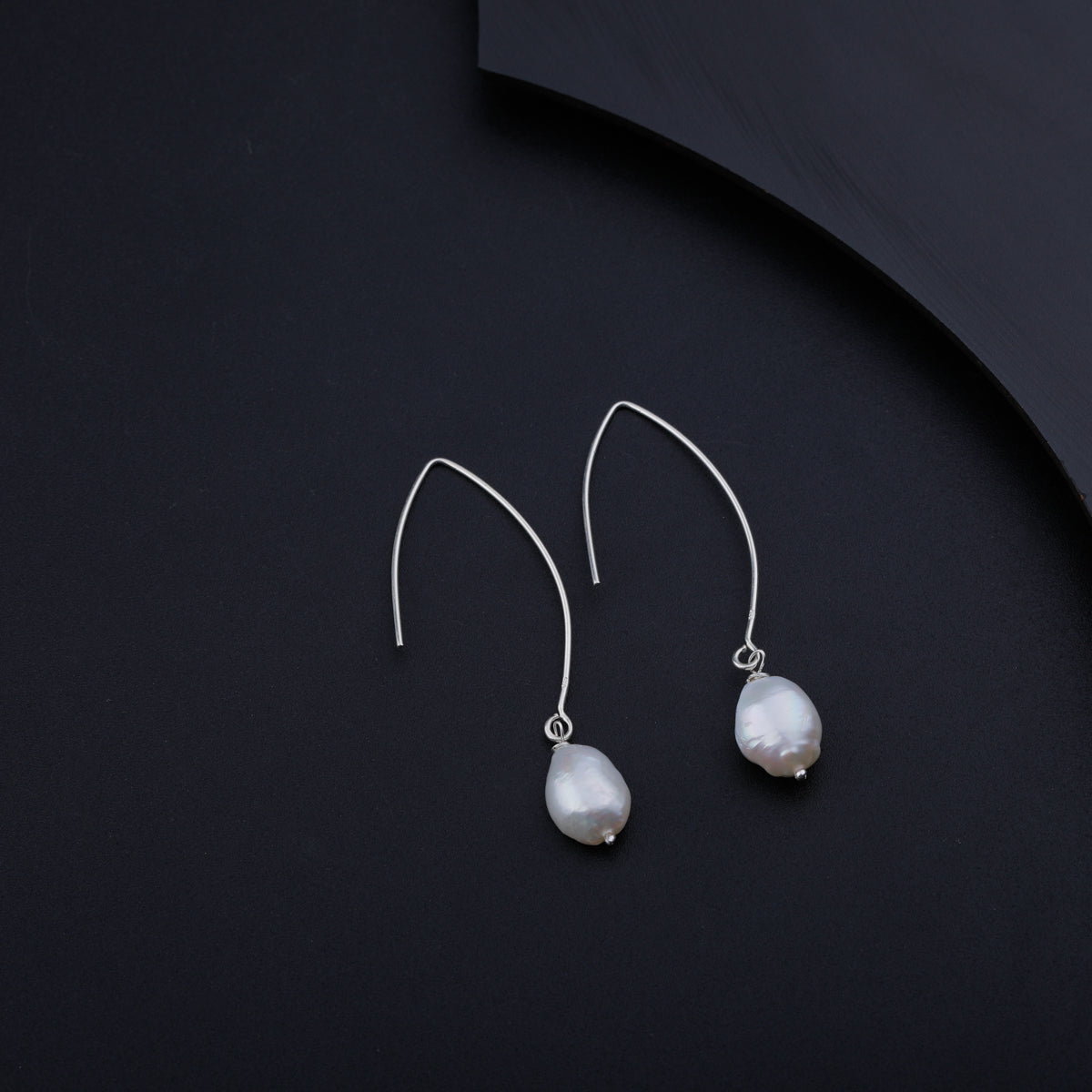 Baroque Pearl Silver Dangler Earrings