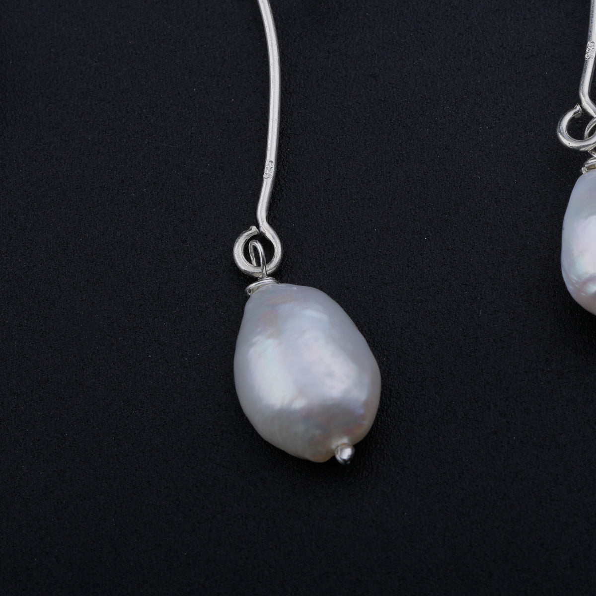 Baroque Pearl Silver Dangler Earrings