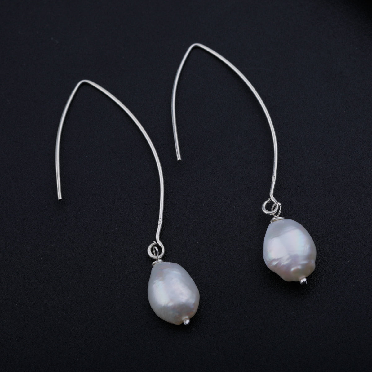 Baroque Pearl Silver Dangler Earrings