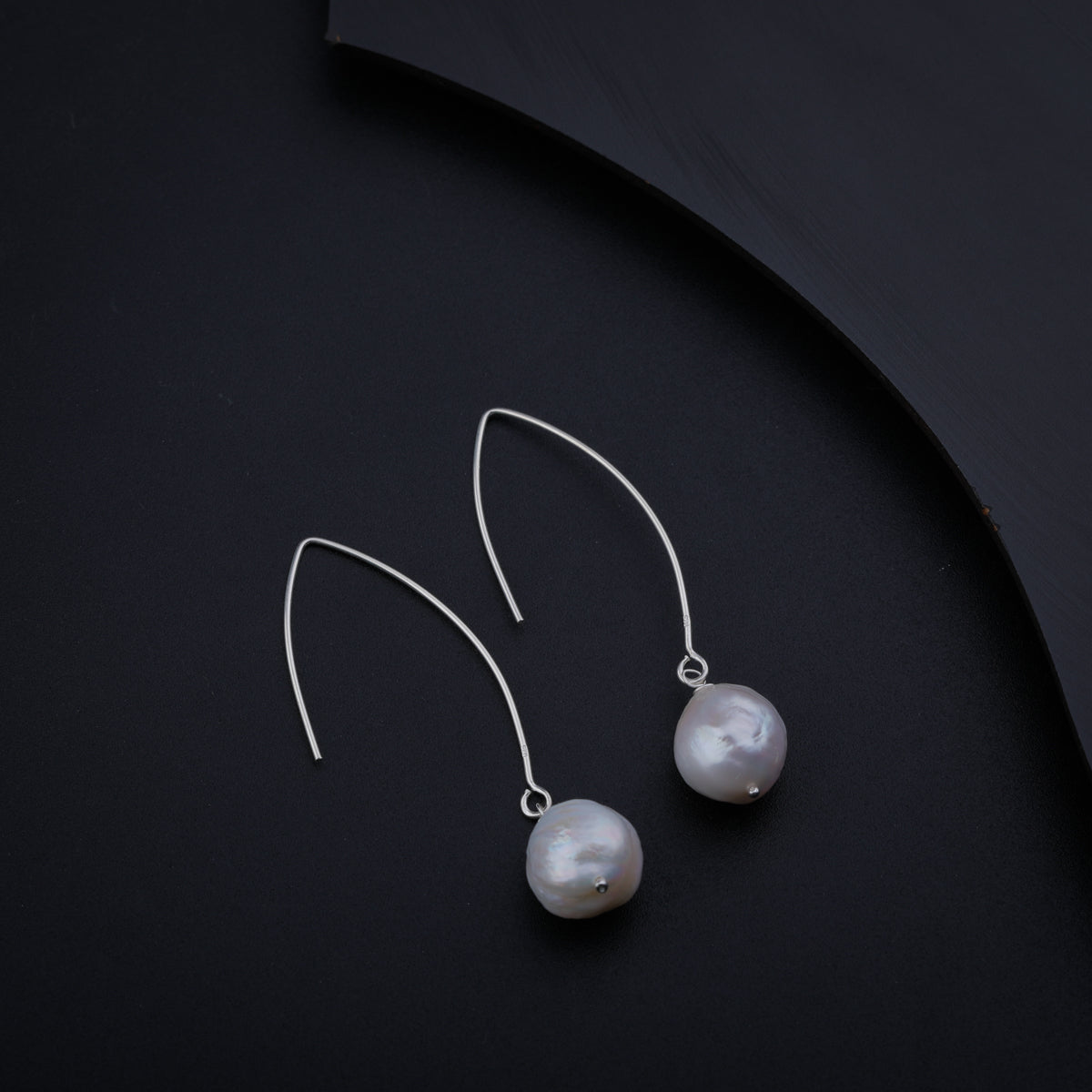 Baroque Pearl Silver Dangler Earrings