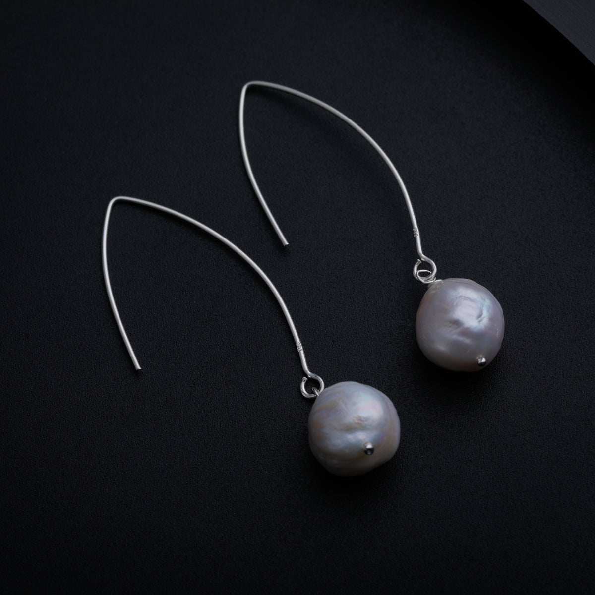 Baroque Pearl Silver Dangler Earrings