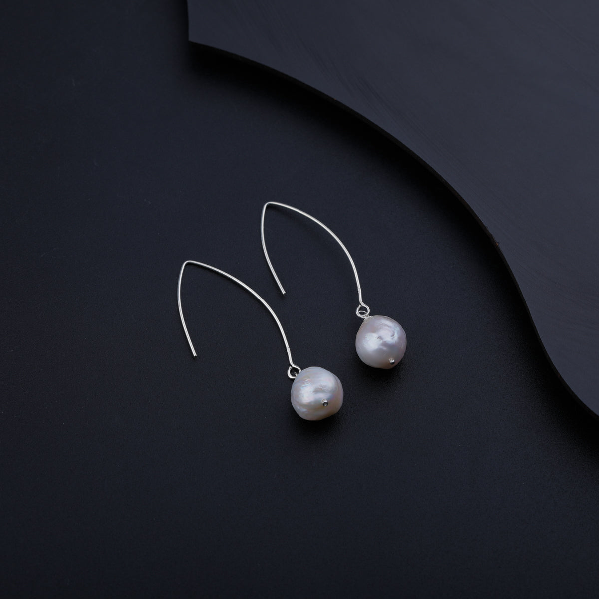 Baroque Pearl Silver Dangler Earrings