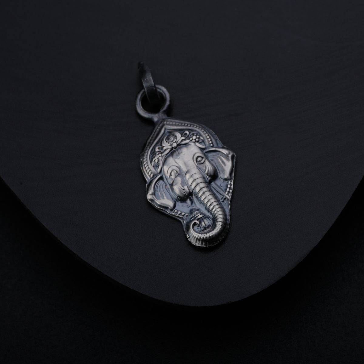 Silver Ganesh Pendant Oxidized Small