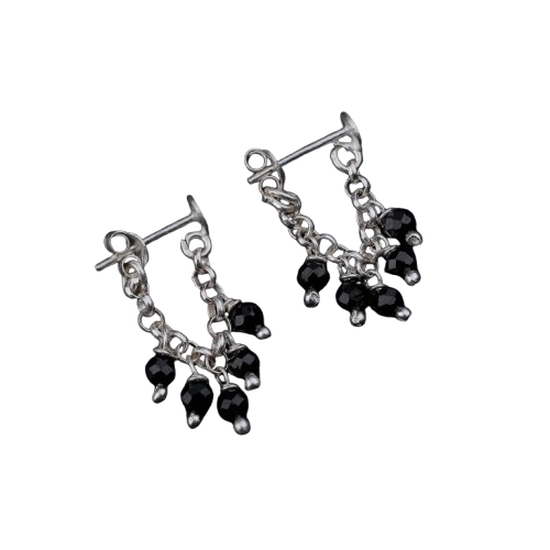 Silver Black Spinel Trinket