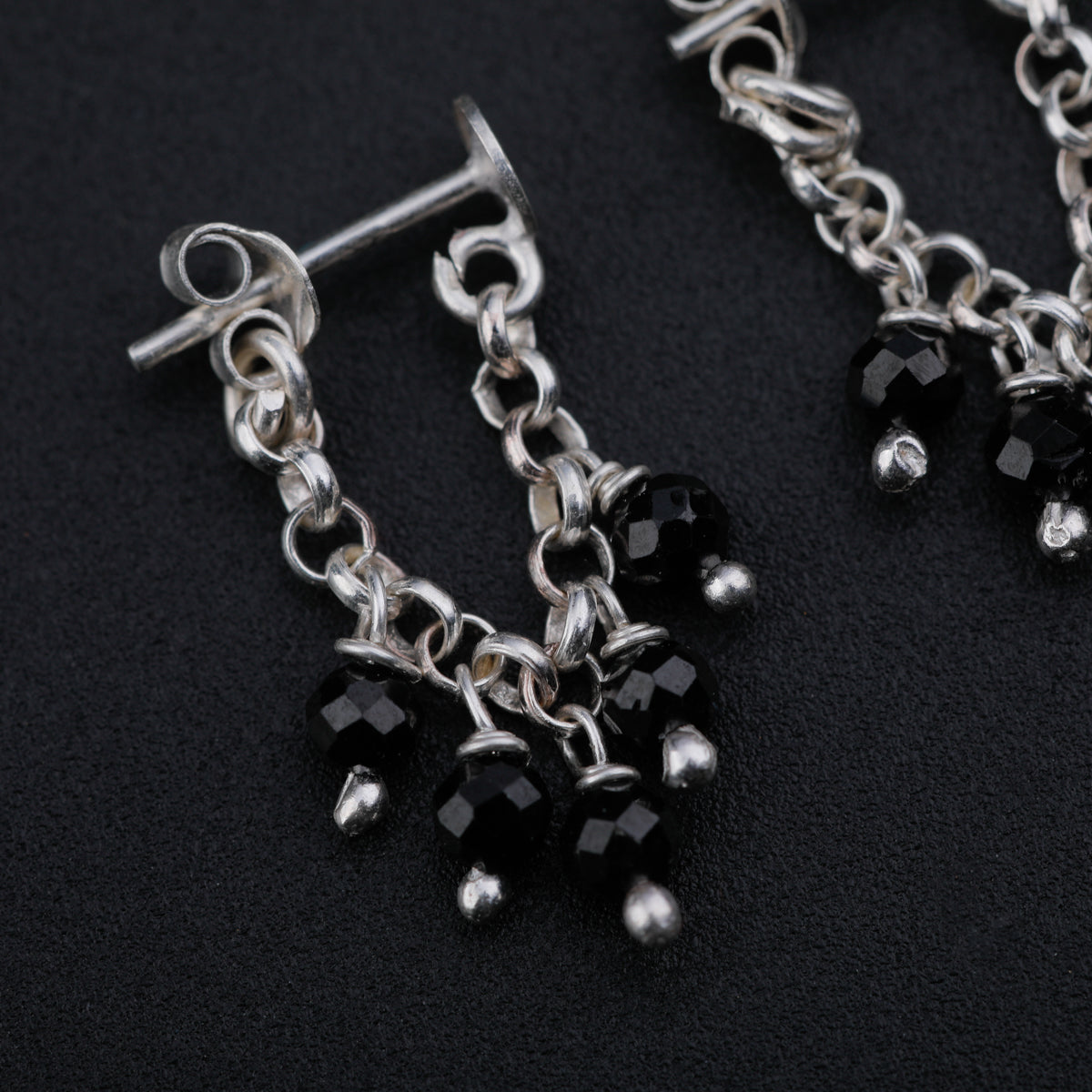 Silver Black Spinel Trinket