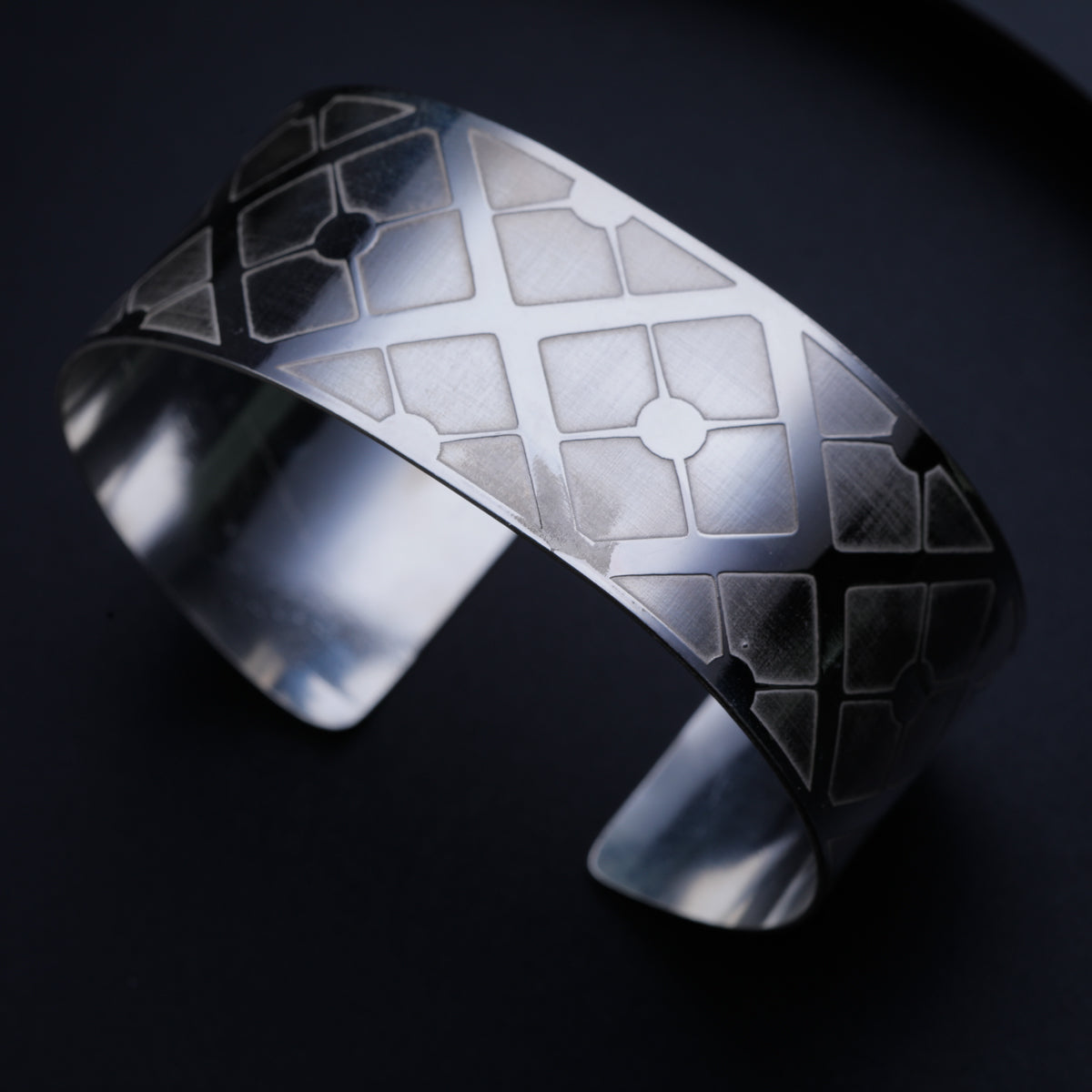 Silver Nakshi Cuff Bracelet