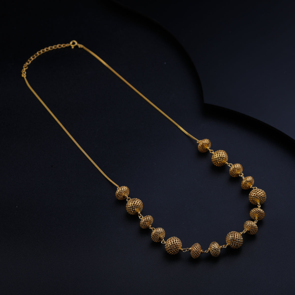 Silver Filigree Bead Necklace (Gold Plated)