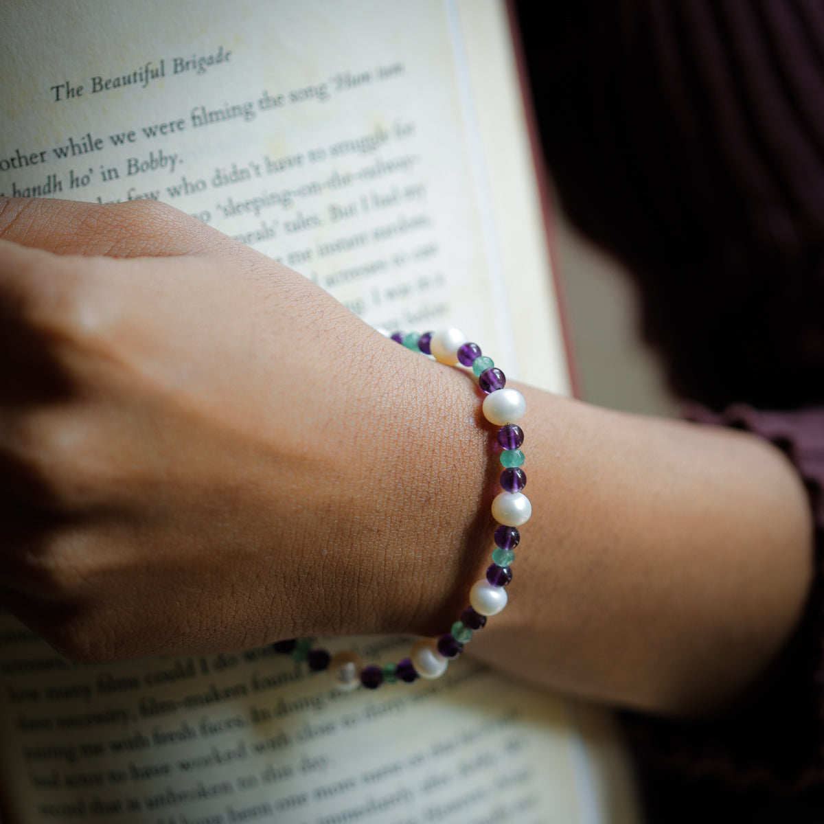 Silver Multicolor Bracelet with Pearls