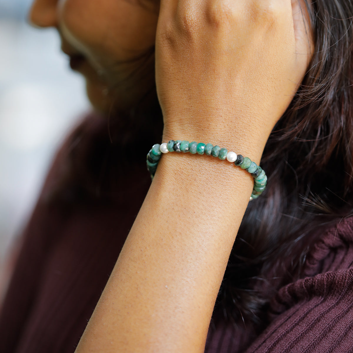 Emerald Bracelet with Pearls