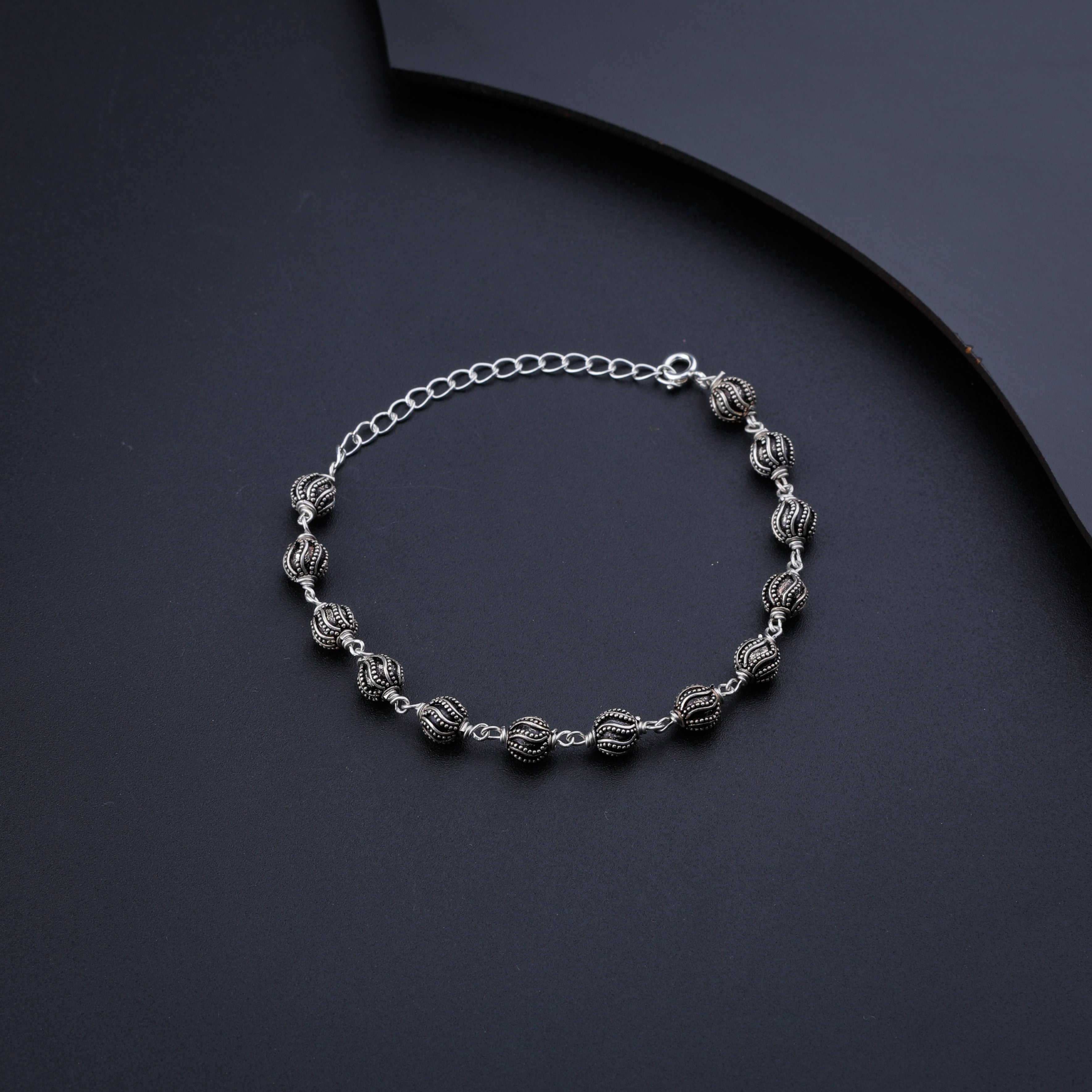 Silver Bead Ganthan Bracelet