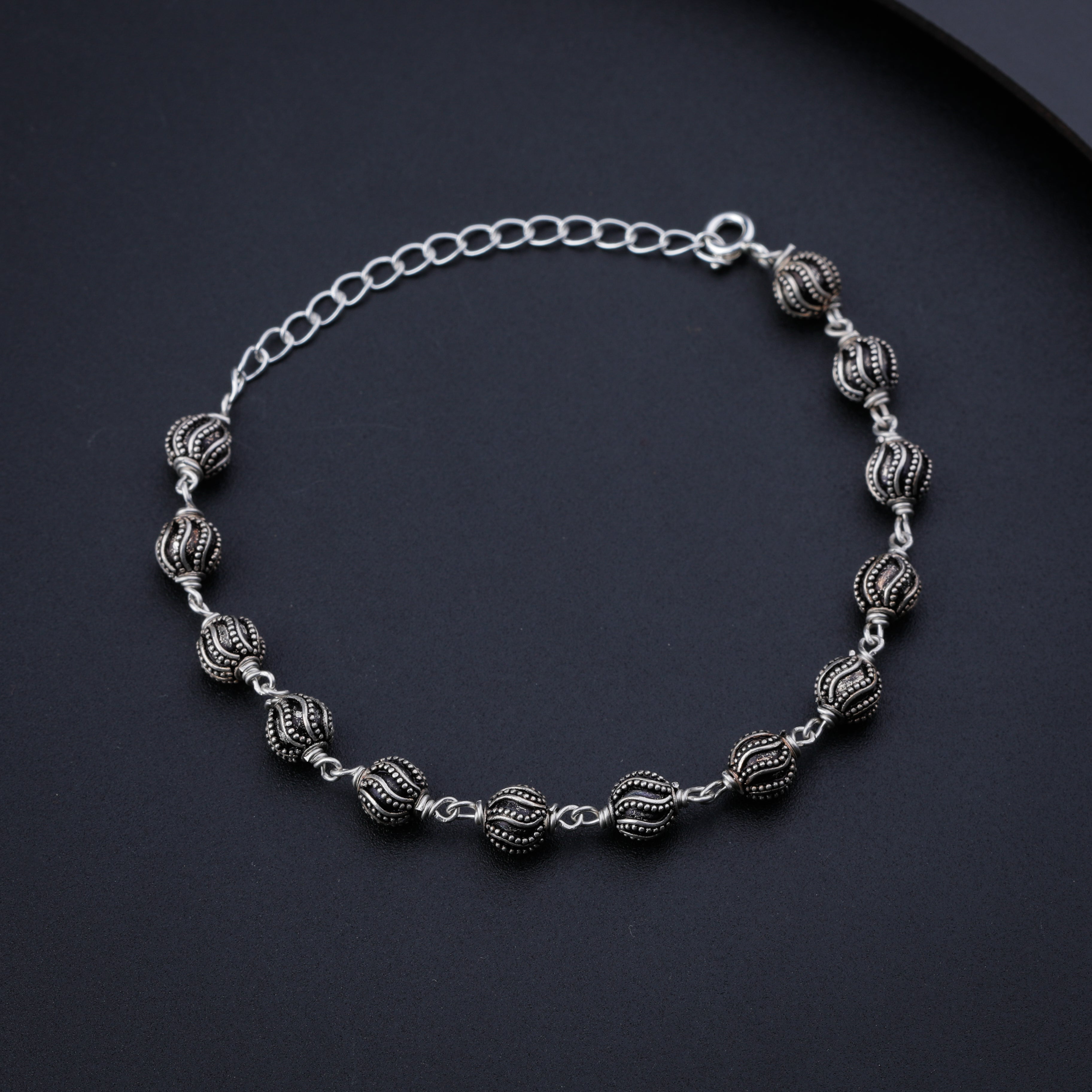 Silver Bead Ganthan Bracelet