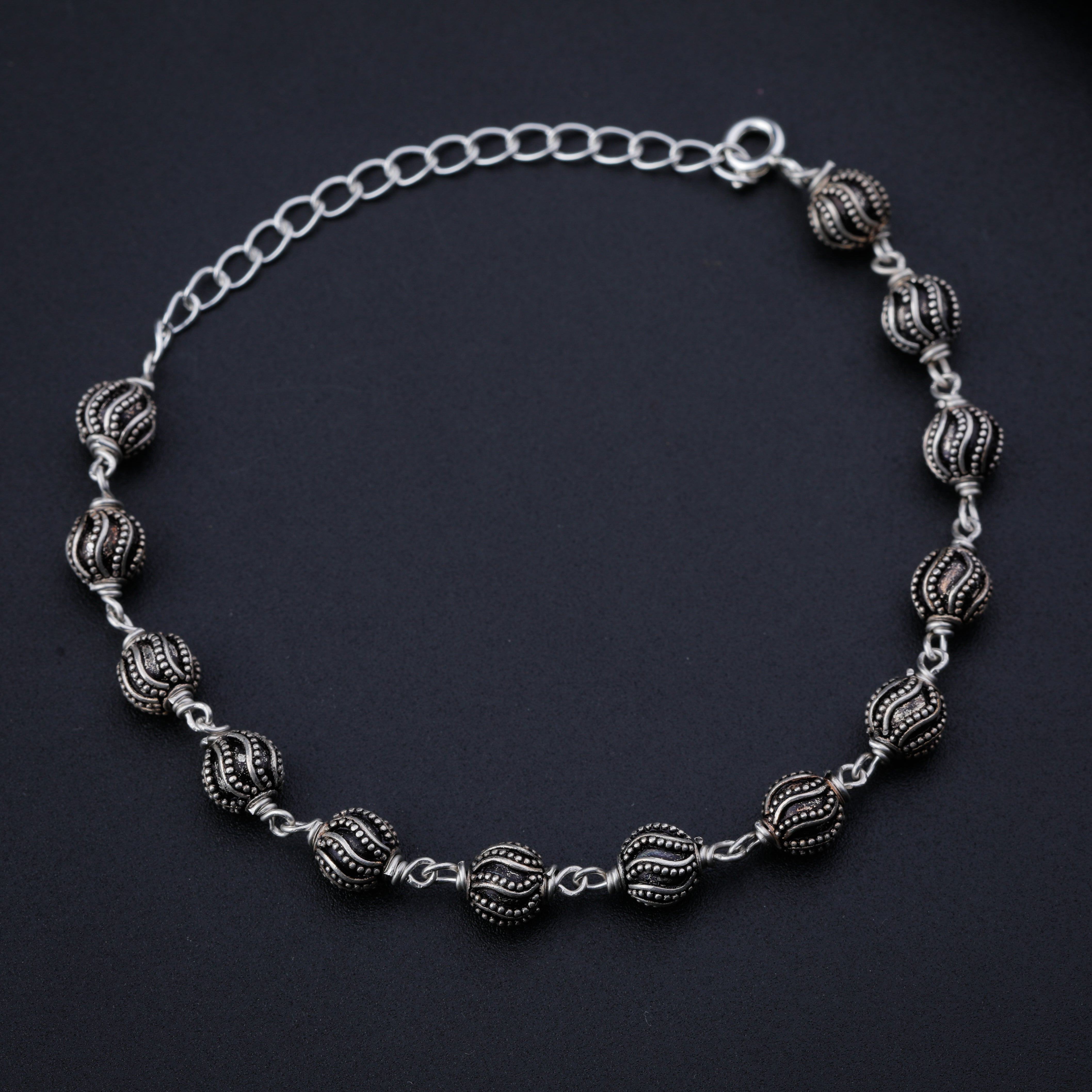 Silver Bead Ganthan Bracelet