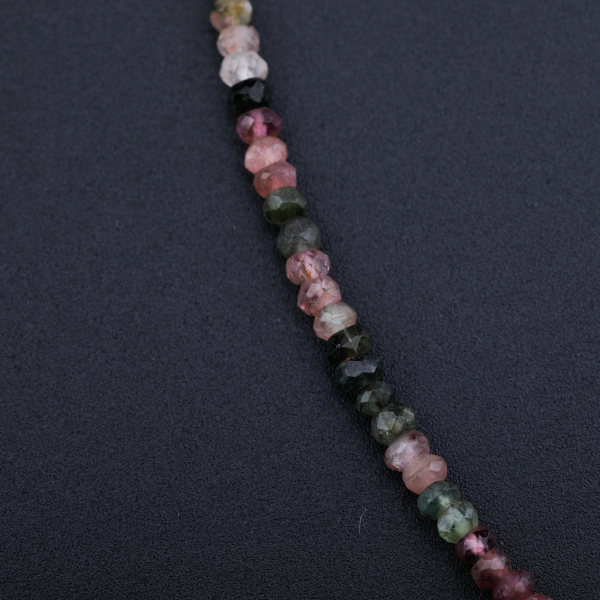 Silver 5 Charm Necklace with Tourmaline