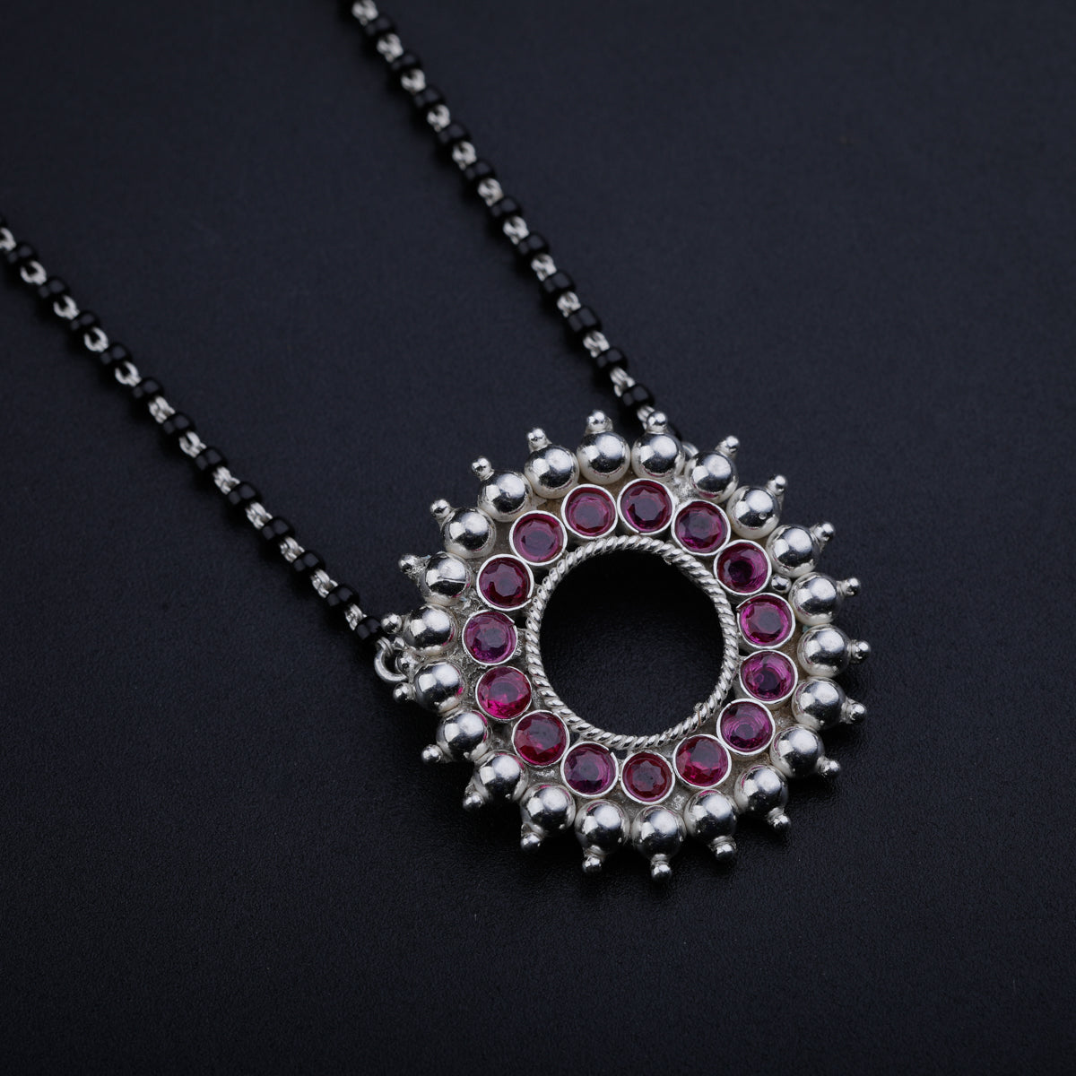 Karwar Chakra Pink Pendant Mangalsutra