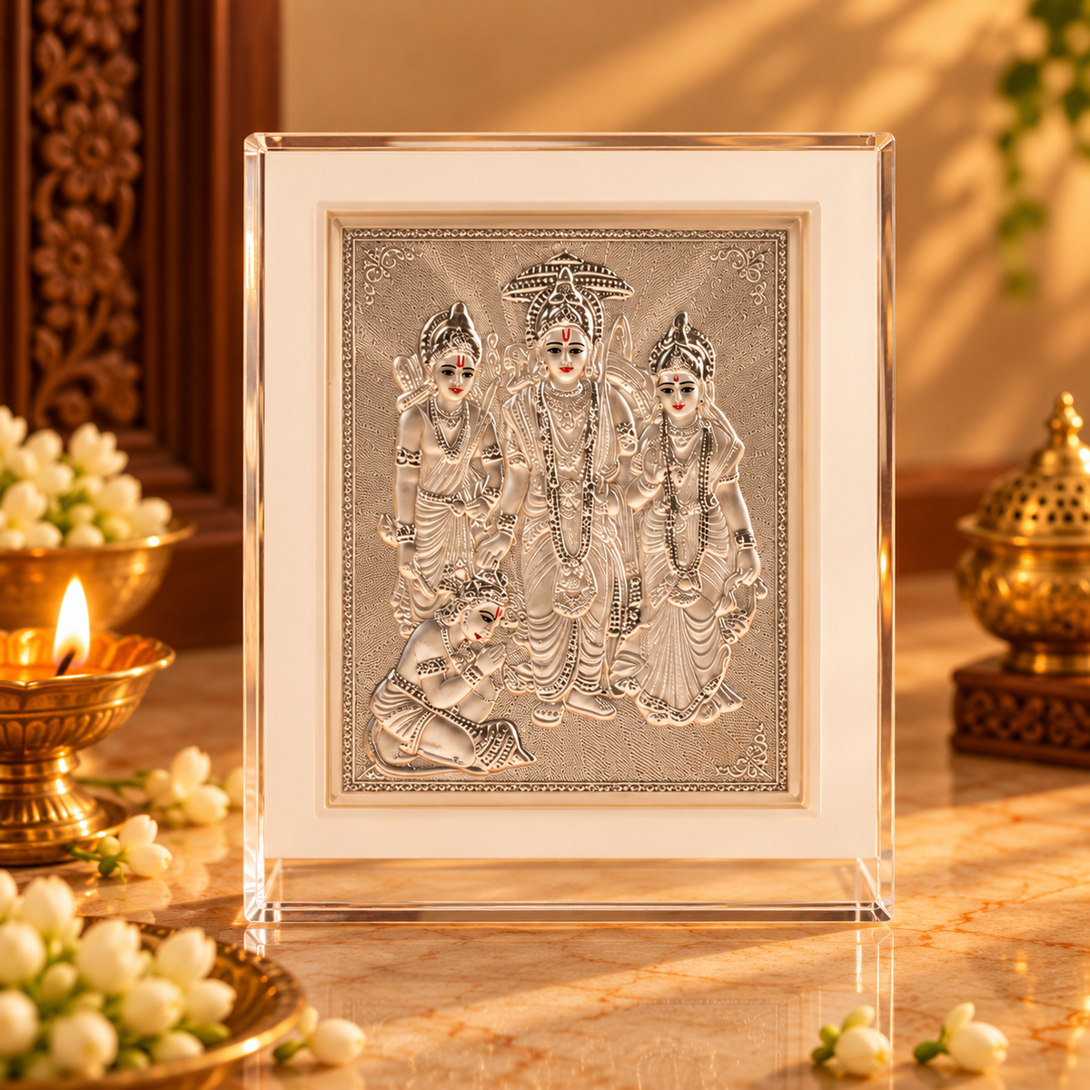 Ram Lakshman Sita Frame | 92.5 Silver