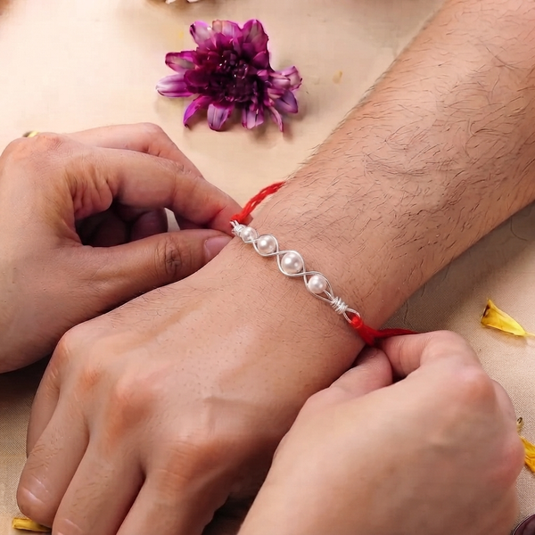 Pearl Wrapped Rakhi (Project Handmade)