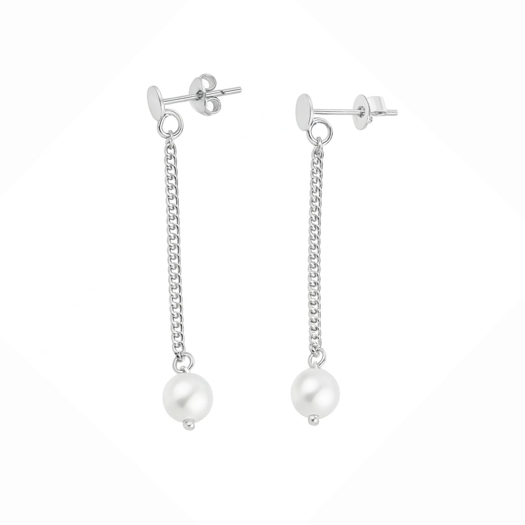 Single Pearl Chain Earring