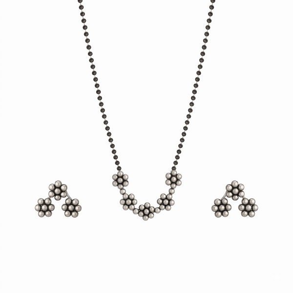 Silver 5 Kudi Mangalsutra Set
