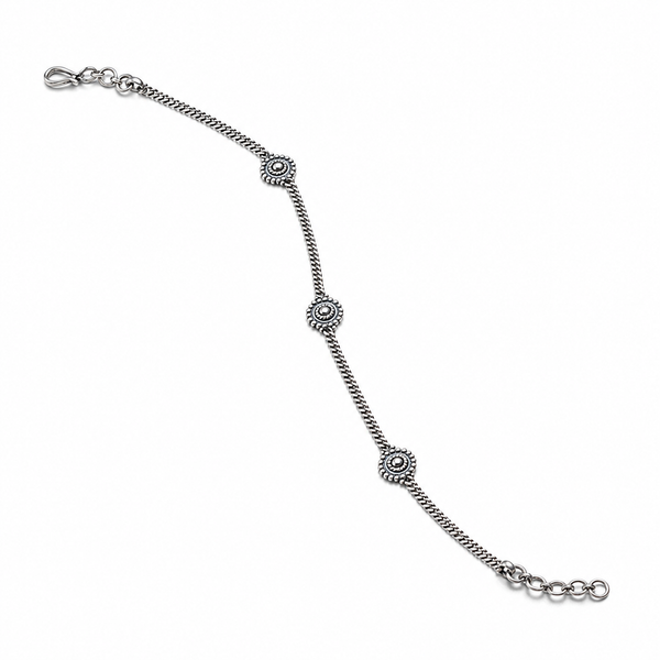 Silver Anklet Round Motif