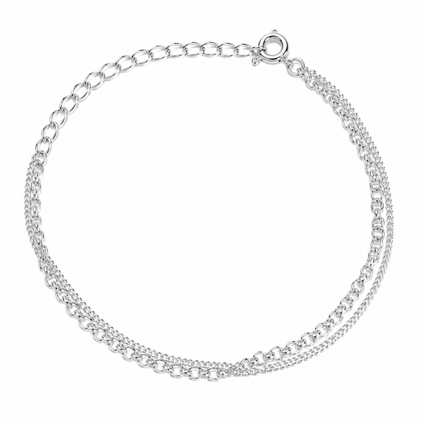 Silver Chain Double Layer Bracelet