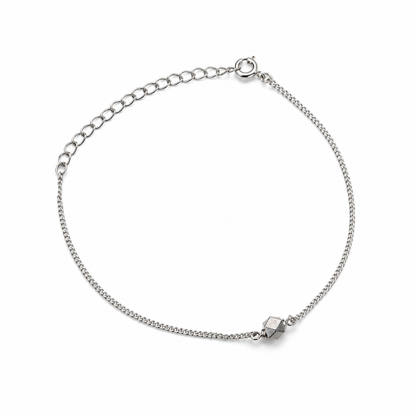 Silver Chain Single Bead Bracelet