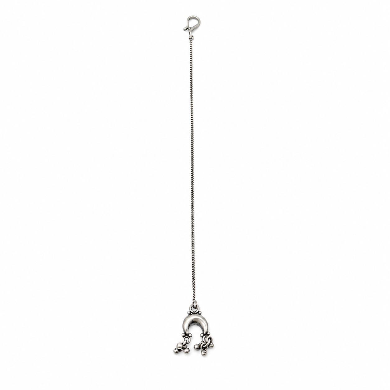 Silver Chandrakor Ghungroo Motif Maang Tika