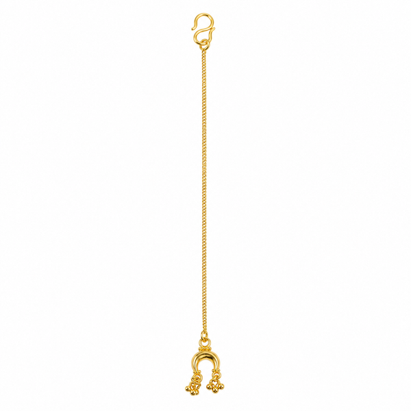 Silver Chandrakor Ghungroo Motif Maang Tika (Gold Plated)