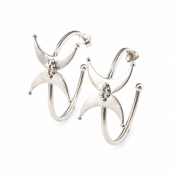 Silver Chandrakor Hoops
