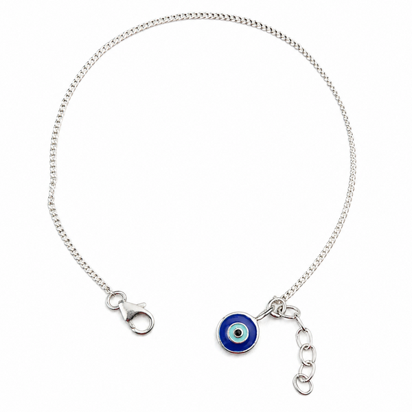 Silver Evil Eye Chain Bracelet