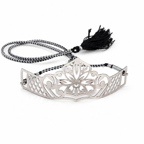 Silver Floral filigree Mukut