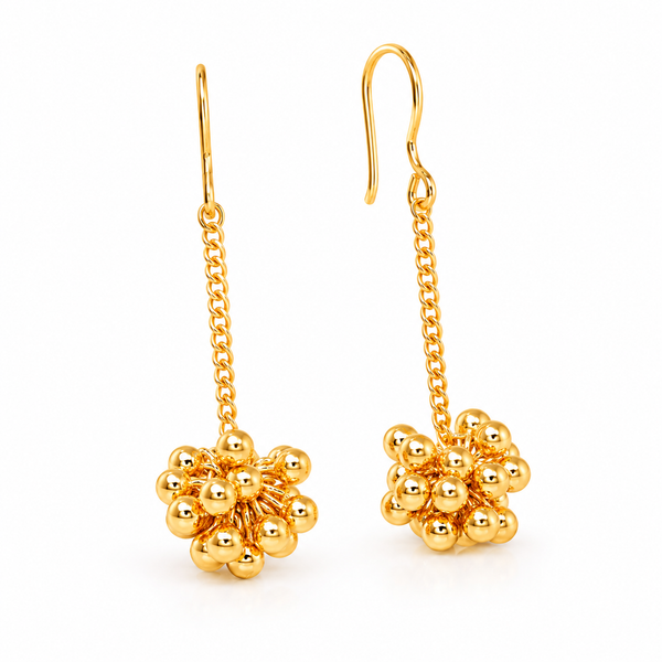 Silver Ghungroo Bunch Earring |  92.5 Silver | 22K Gold Plated