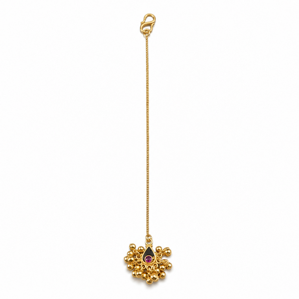 Silver Ghungroo Maang Tika (Gold Plated)
