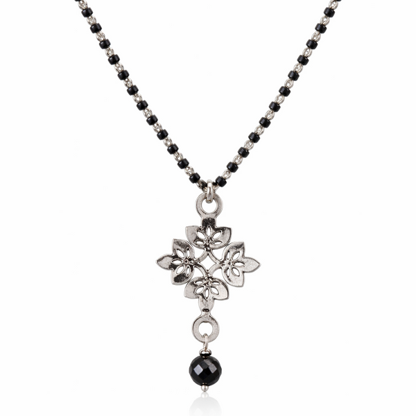 Silver Lasercut Pendant Mangalsutra
