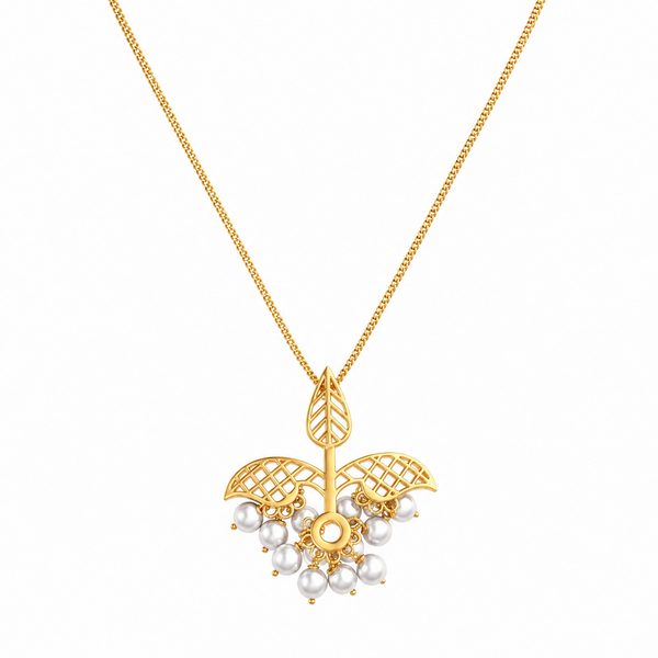 Silver Leaf Filigree Necklace |  92.5 Silver | 22K Gold Plated