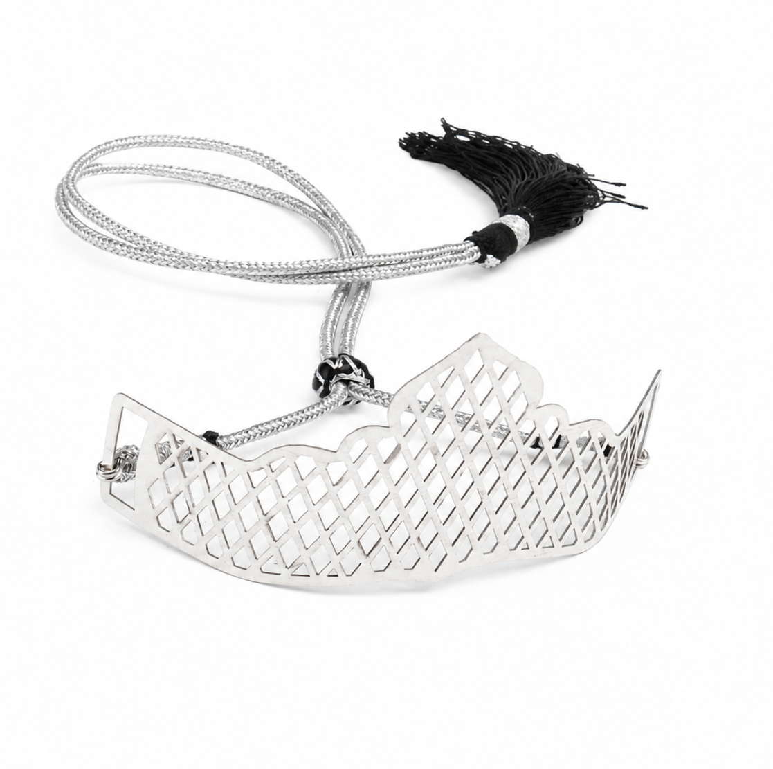 Silver Mesh Filigree Mukut