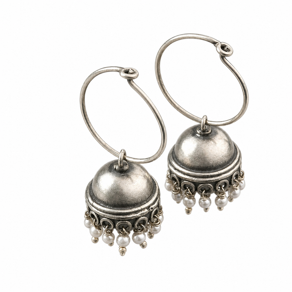 Silver Mini Hoops Jhumki