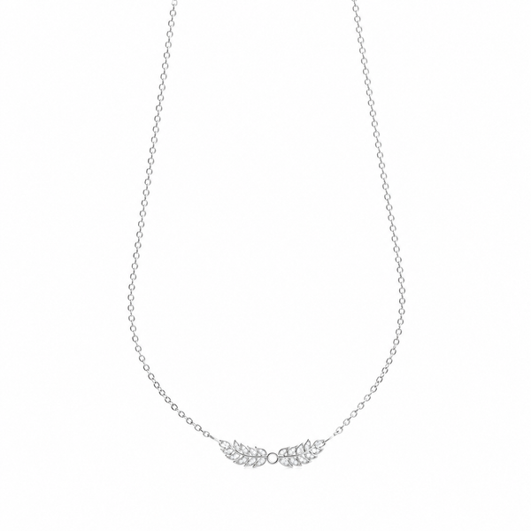 Silver Necklace with Leaf Pendant