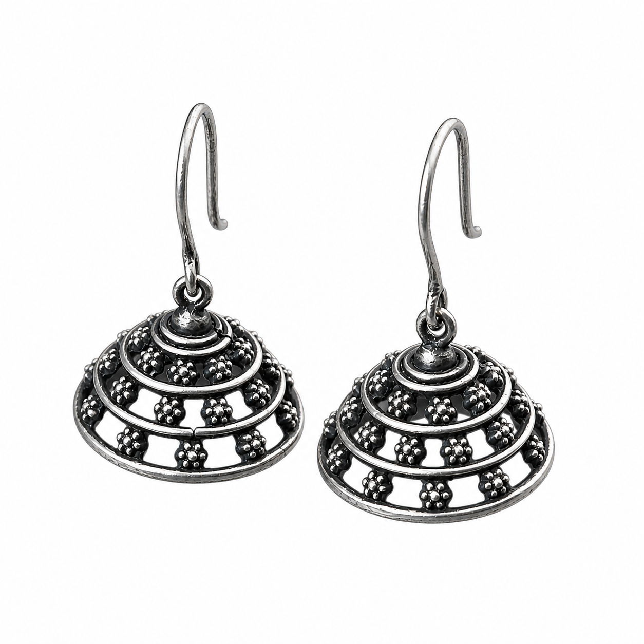 Silver Oxidized Jhumki
