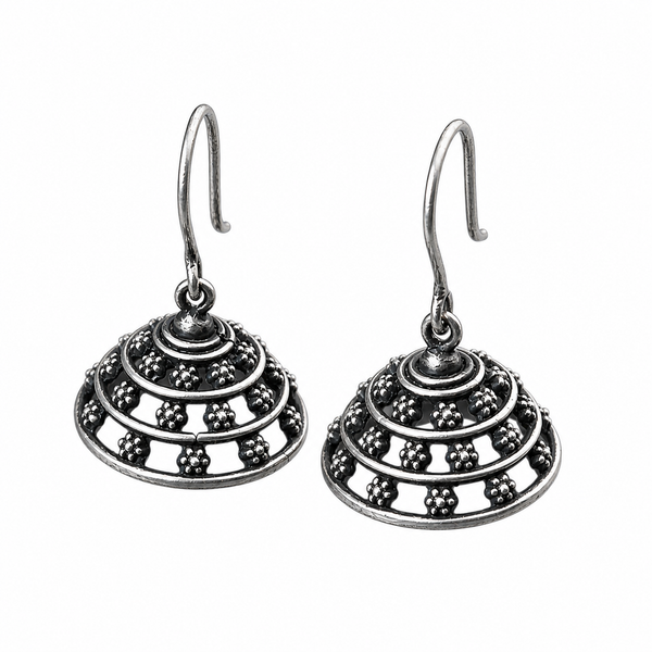 Silver Oxidized Jhumki