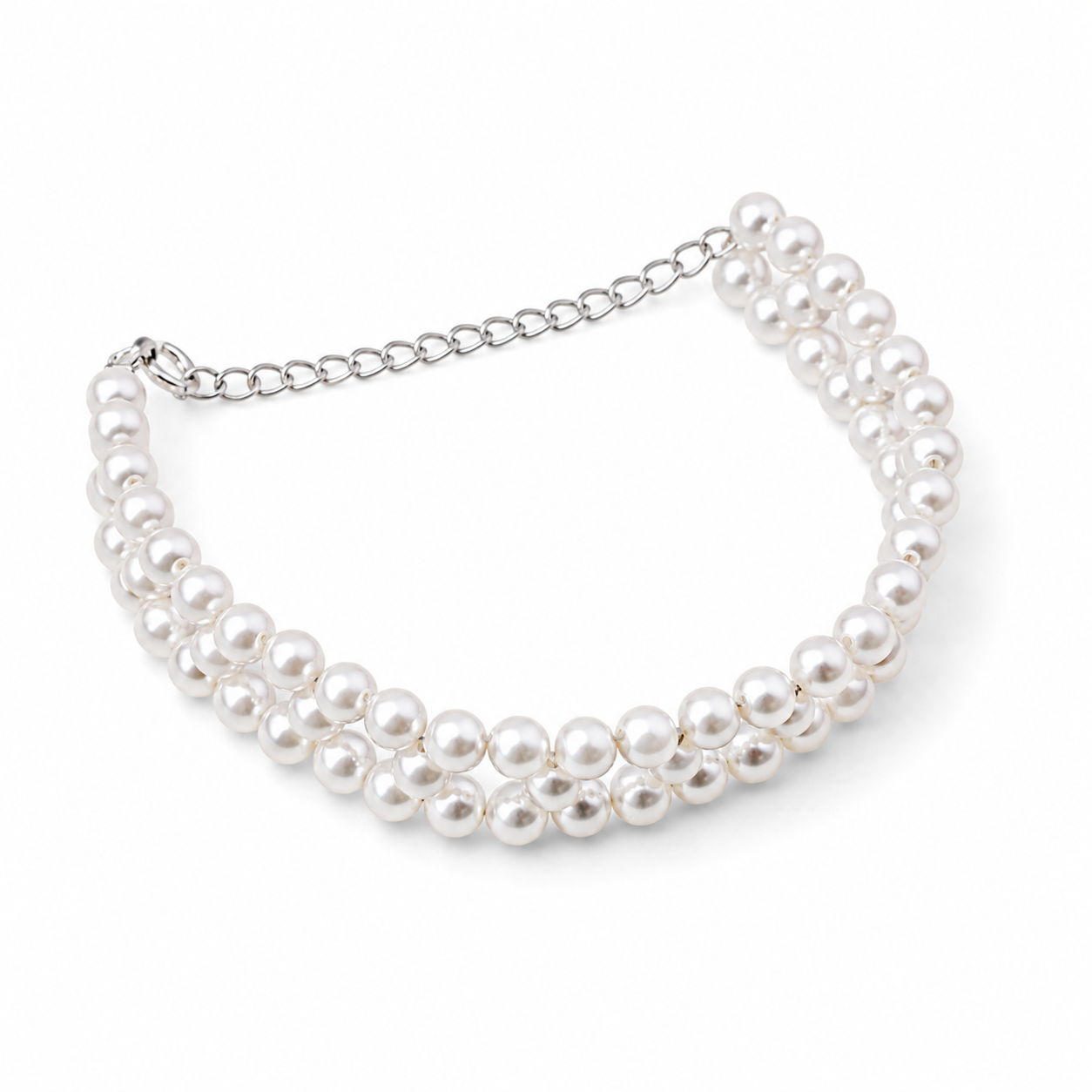 Silver Pearl Beaded Bracelet