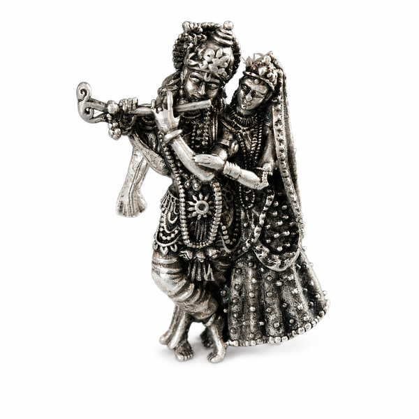 Silver Radha Krishna Idol