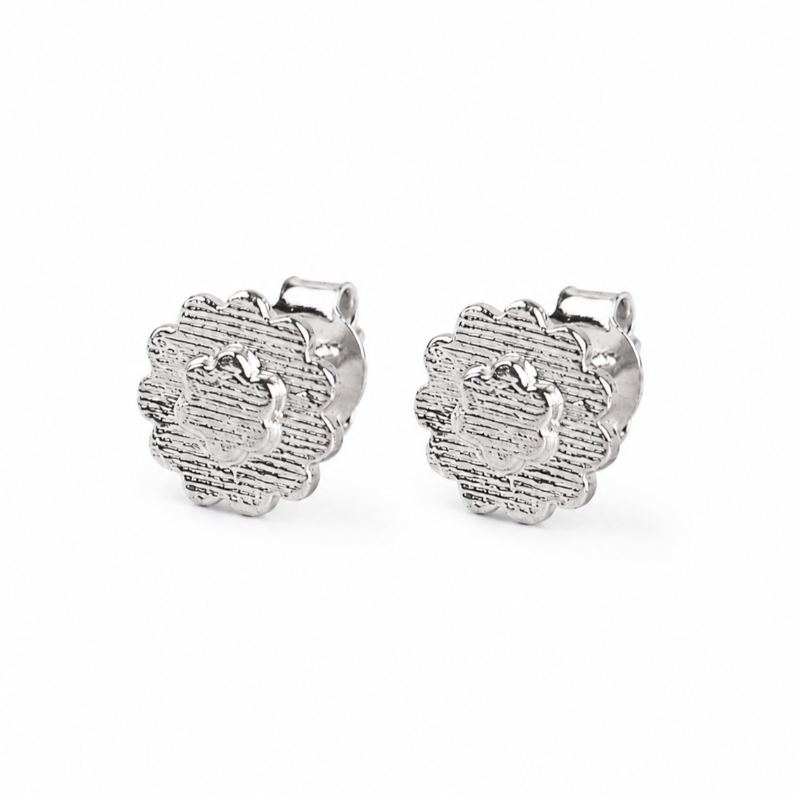 Silver Saaj Motif Earring Small : ताईत (Taait)