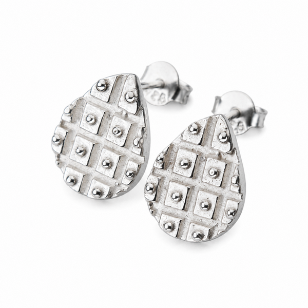 Silver Saaj Motif Earring: नारळ (Naral)
